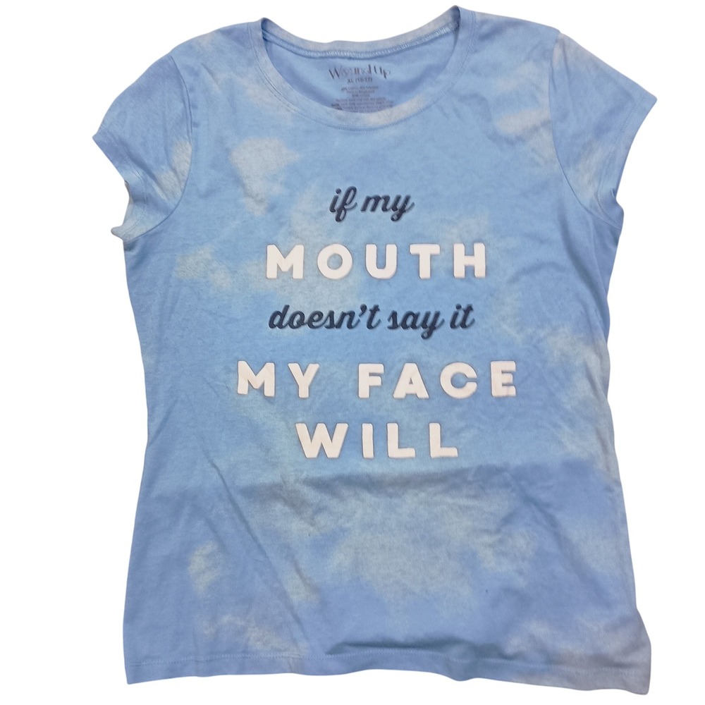'If my mouth doesn't say it, my face will'‎ junior tee-shirt SKUW598